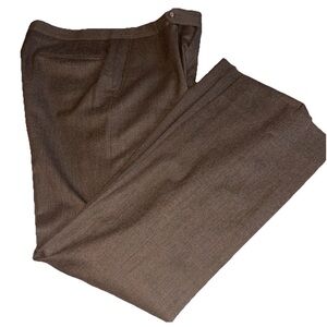 JAYMAR SANSABELT Vtg 70 80s Brown Pants Rare Plain Front Straight Leg 34R